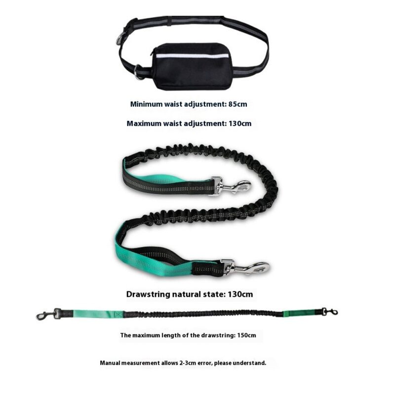 Hands-free Dog Leash Retractable Explosion-proof Reflective Nylon Pet Hand Holding Rope - Image 2