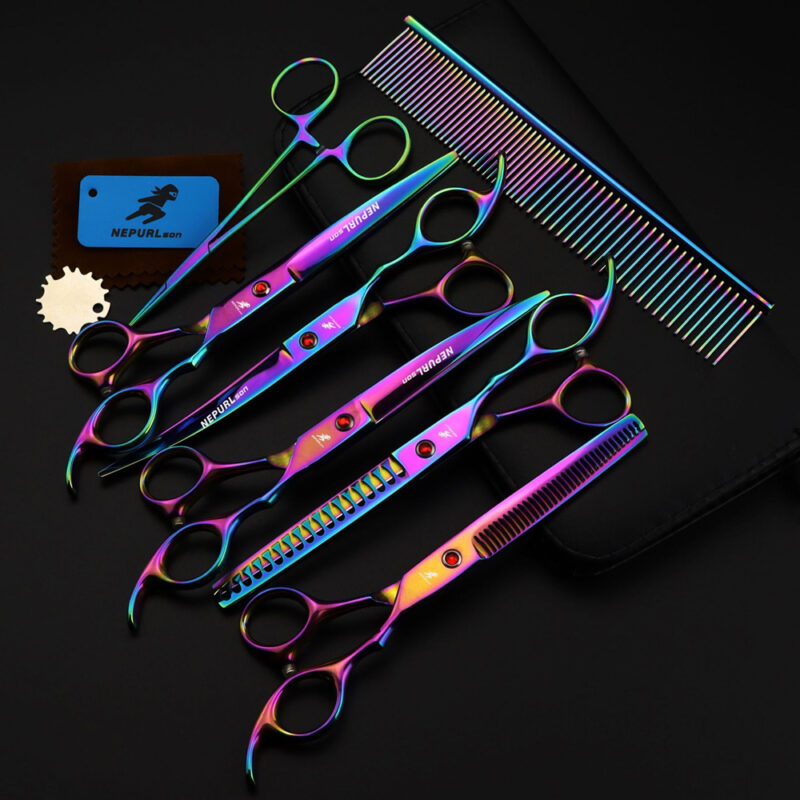 Electroplating Color 5 Pack Pet Grooming Scissors - Image 4