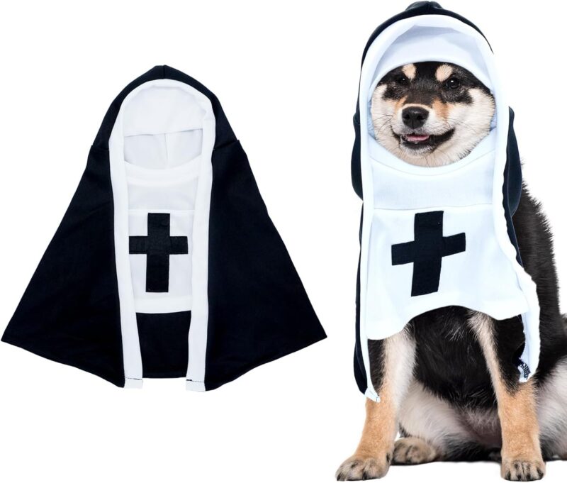 PET SHOW Nun Dog Costume For Small Medium Dogs Halloween