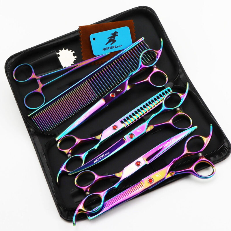 Electroplating Color 5 Pack Pet Grooming Scissors - Image 5
