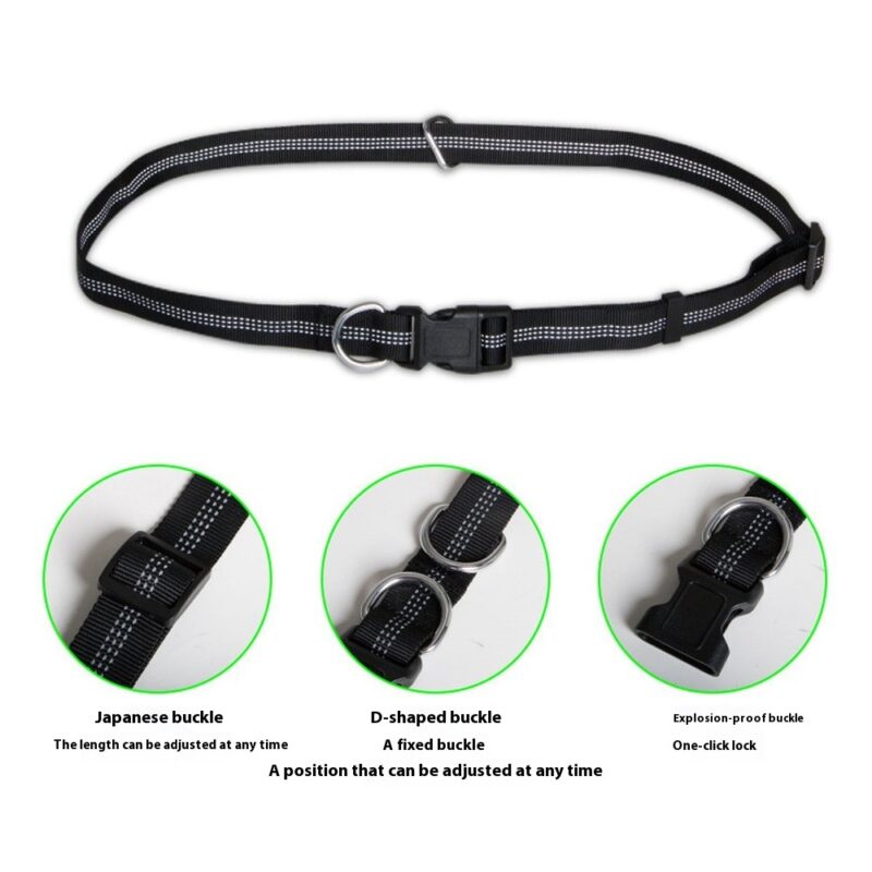 Hands-free Dog Leash Retractable Explosion-proof Reflective Nylon Pet Hand Holding Rope - Image 3