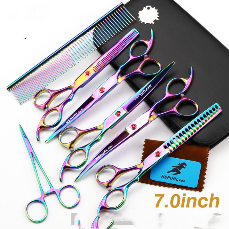 Electroplating Color 5 Pack Pet Grooming Scissors - Image 2