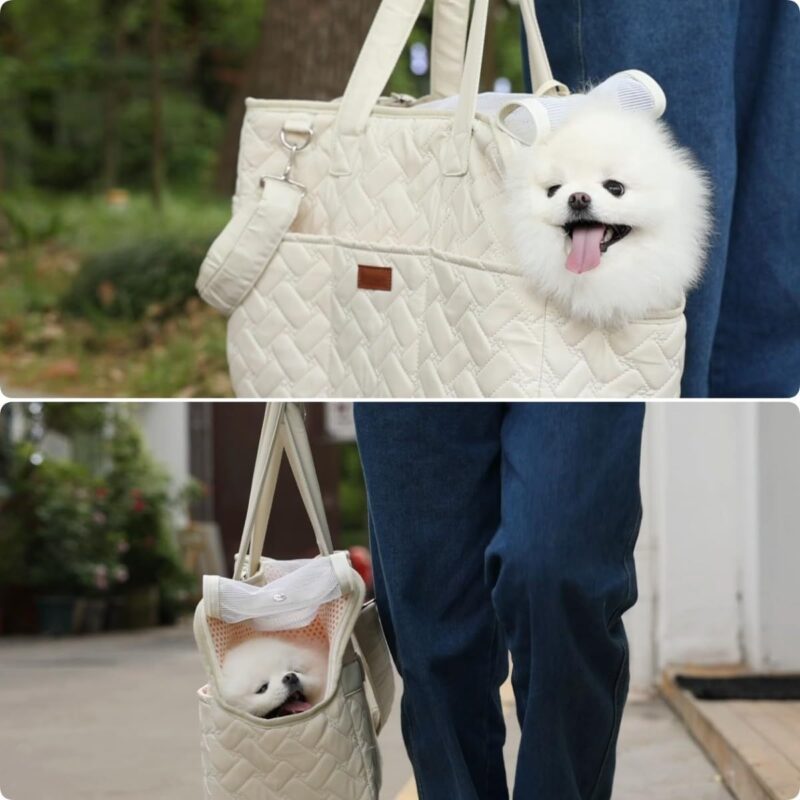 Cat Carrier Small Dog Handbag Cat Puppy Carrier Bag Large Cat With Multiple Pockets Breathable Mesh Soft Cushion Traveling Pets Tote Purse Picnic Outdoor - Image 6